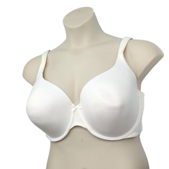 Cacique Lane Bryant Women Bra T Shirt Cotton Blend Plus Size 42DDD White - Picture 3 of 9